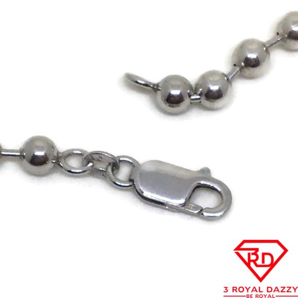 Beads Chain 22 inch Necklace 925 Solid Silver
